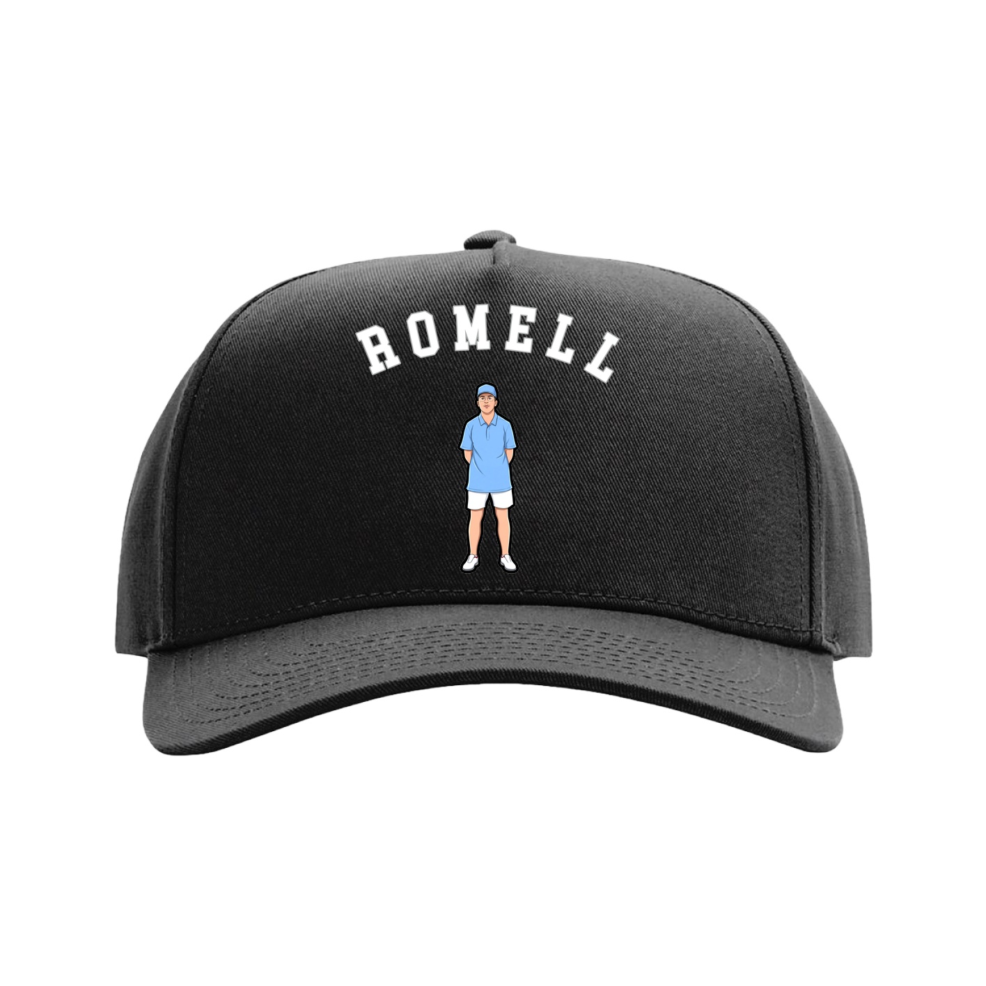 Full Fabric Five-Panel Champ Cap — Shirsey Arch in Black