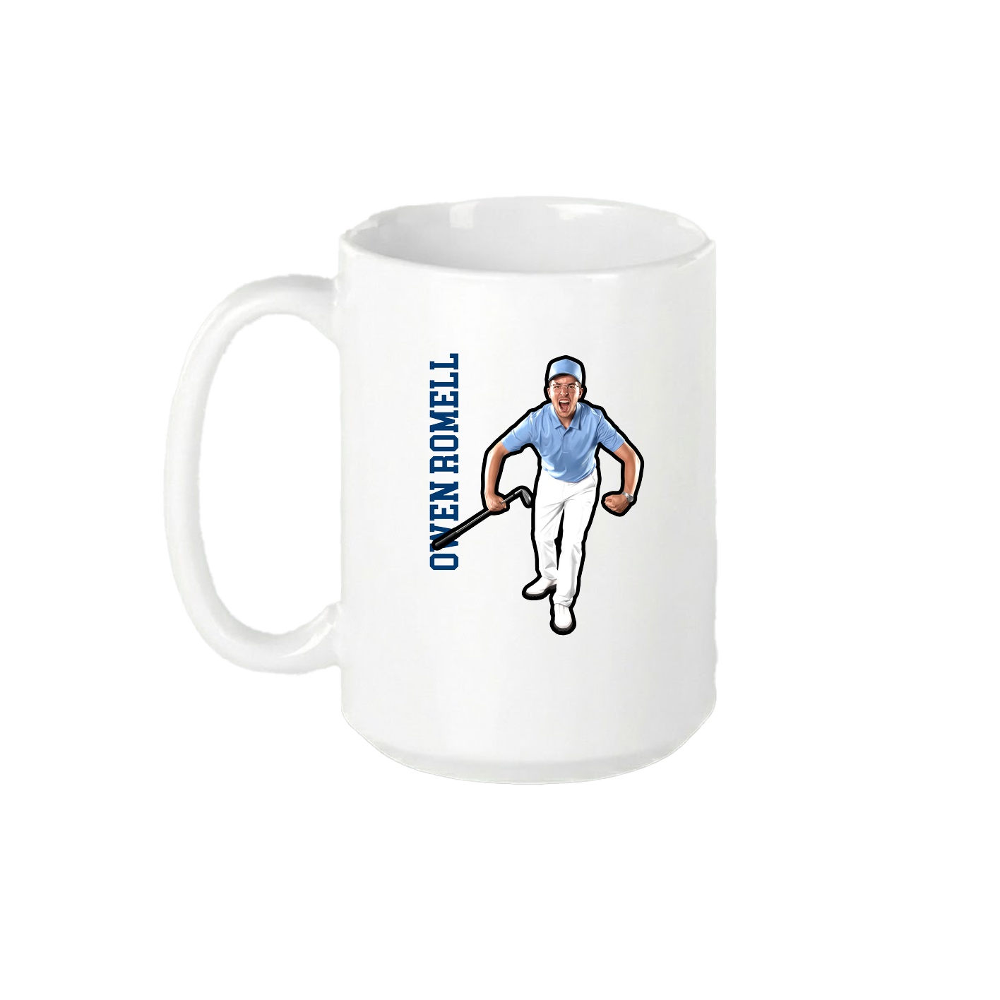 15oz Coffee Mug — Name Vertical in White