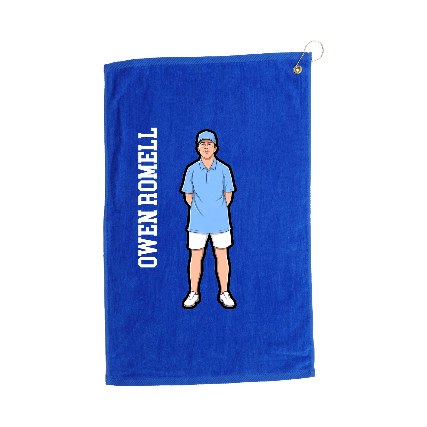 Golf Towel — Name Vertical in Royal