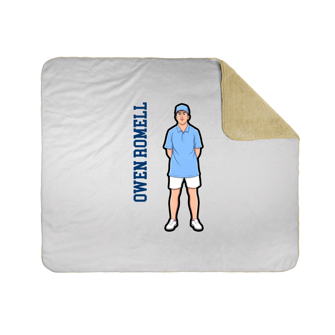 Throw Blanket — Name Vertical in White