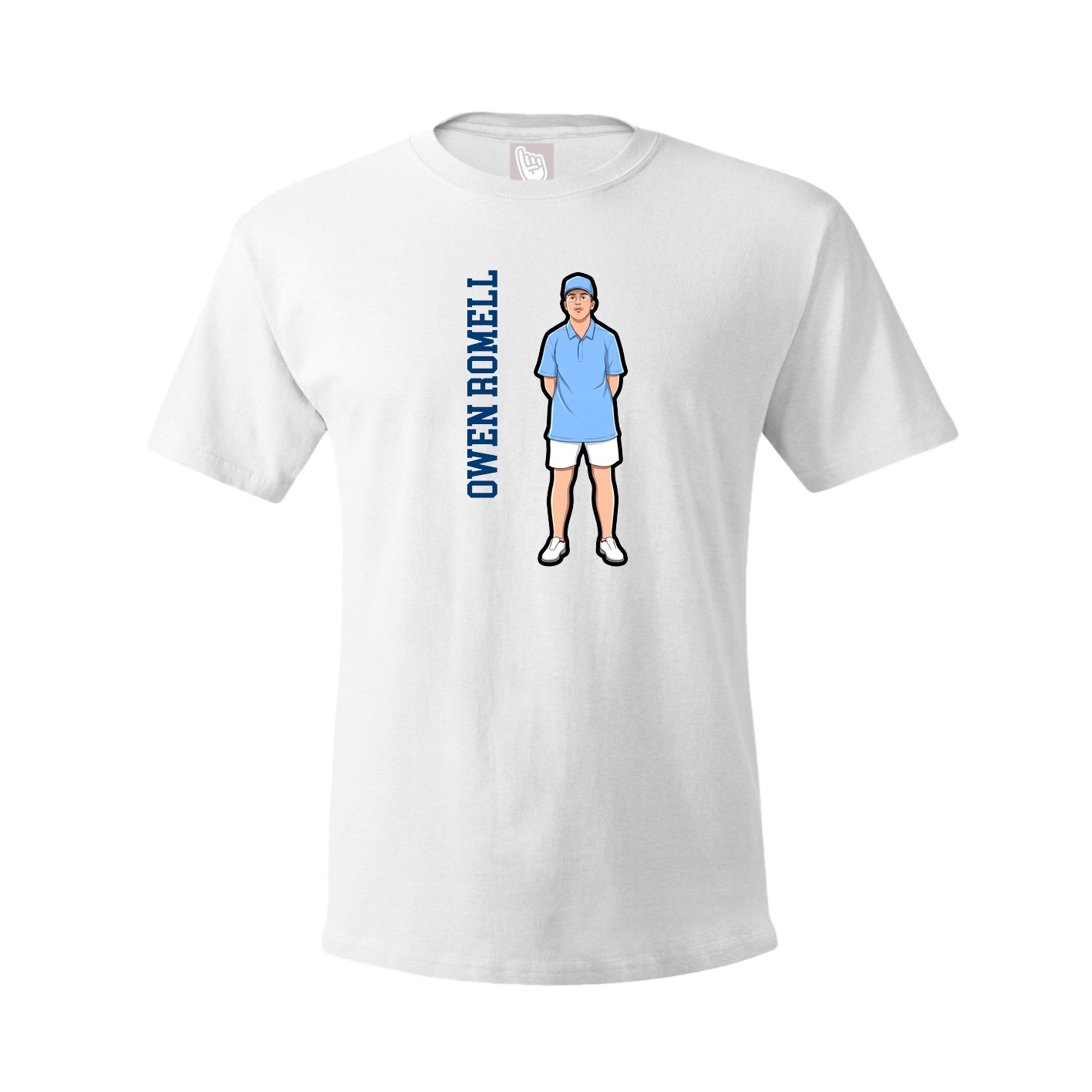 Youth Tee — Name Vertical in White