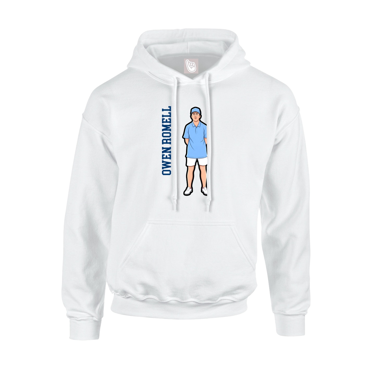 Hoodie — Name Vertical in White