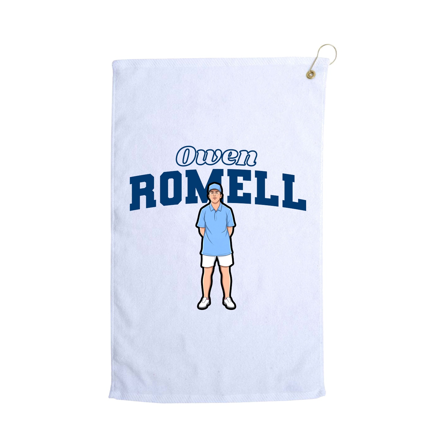 Golf Towel — Name Arch in White