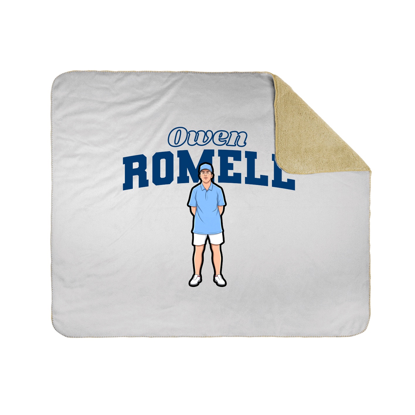 Throw Blanket — Name Arch in White