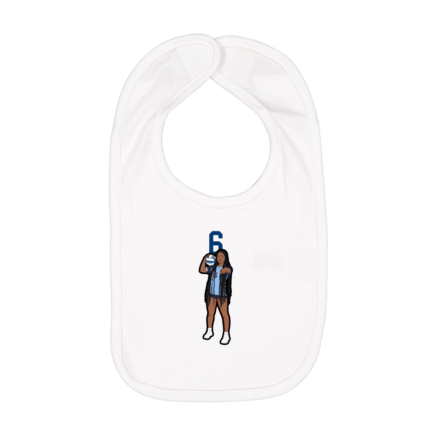 Infant Bib — Number Top in White