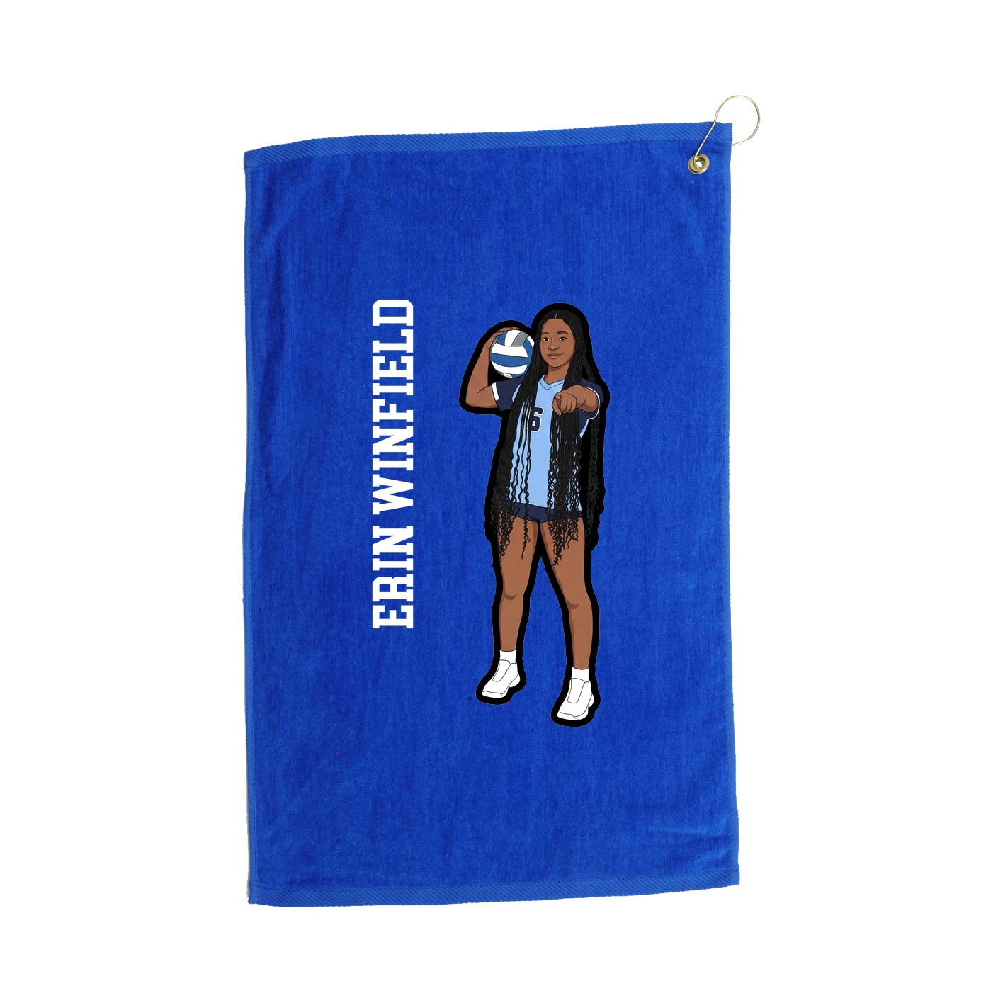 Golf Towel — Name Vertical in Royal