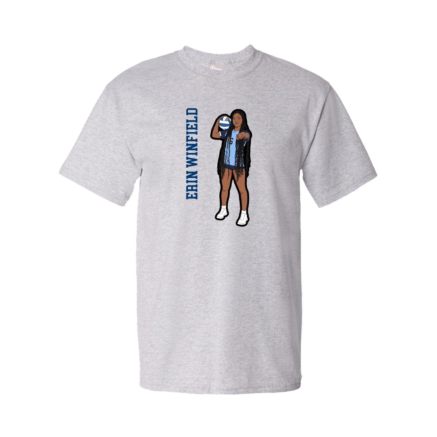 Tee — Name Vertical in Grey
