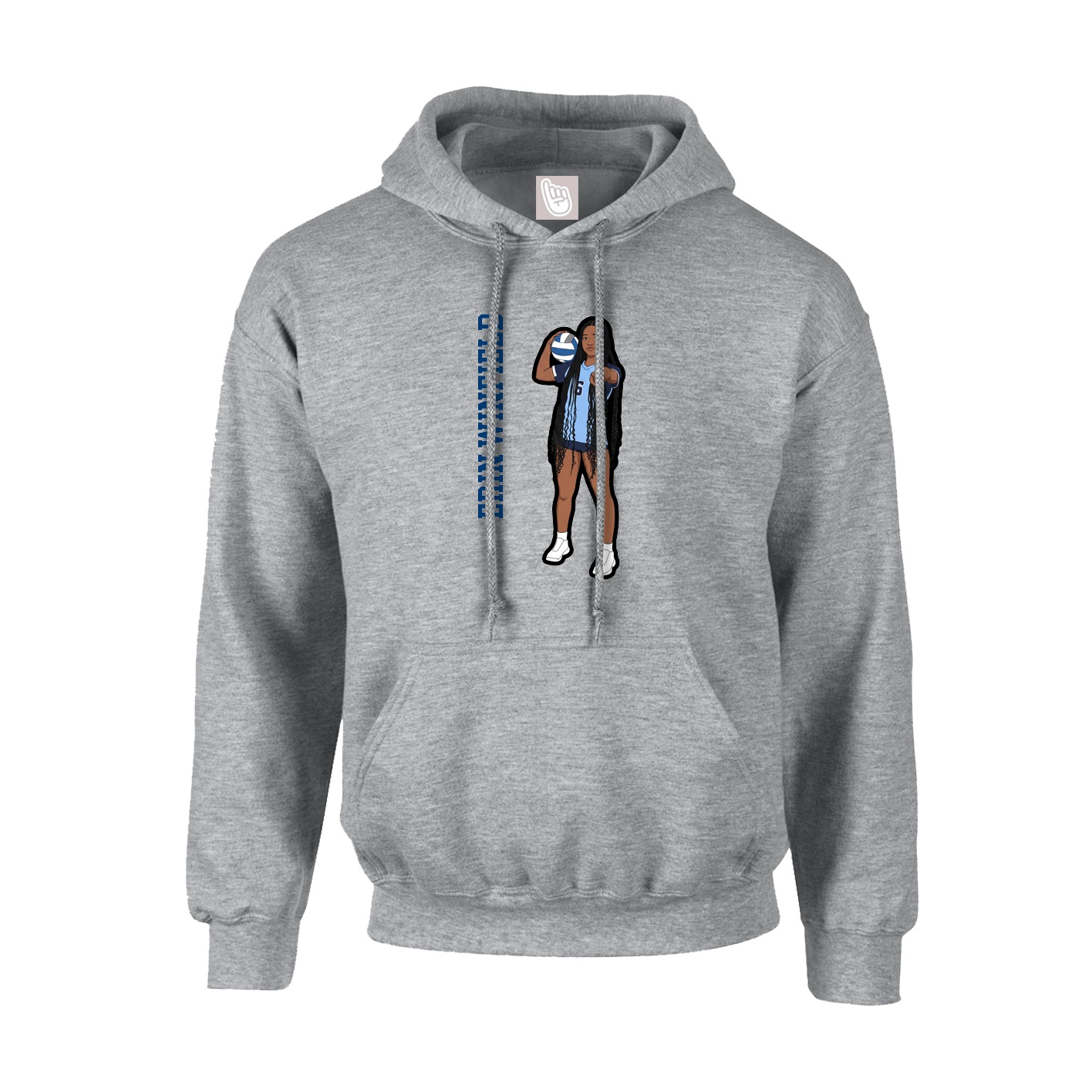 Youth Hoodie — Name Vertical in Grey