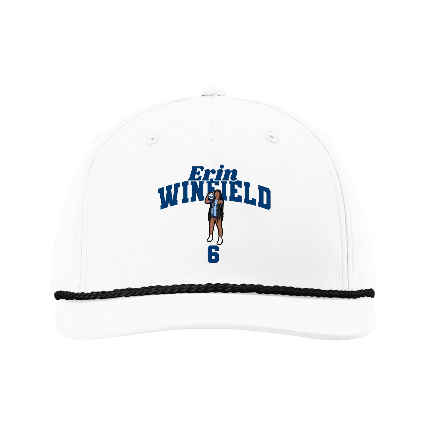Five-Panel Classic Rope Cap — Signature Arch in White