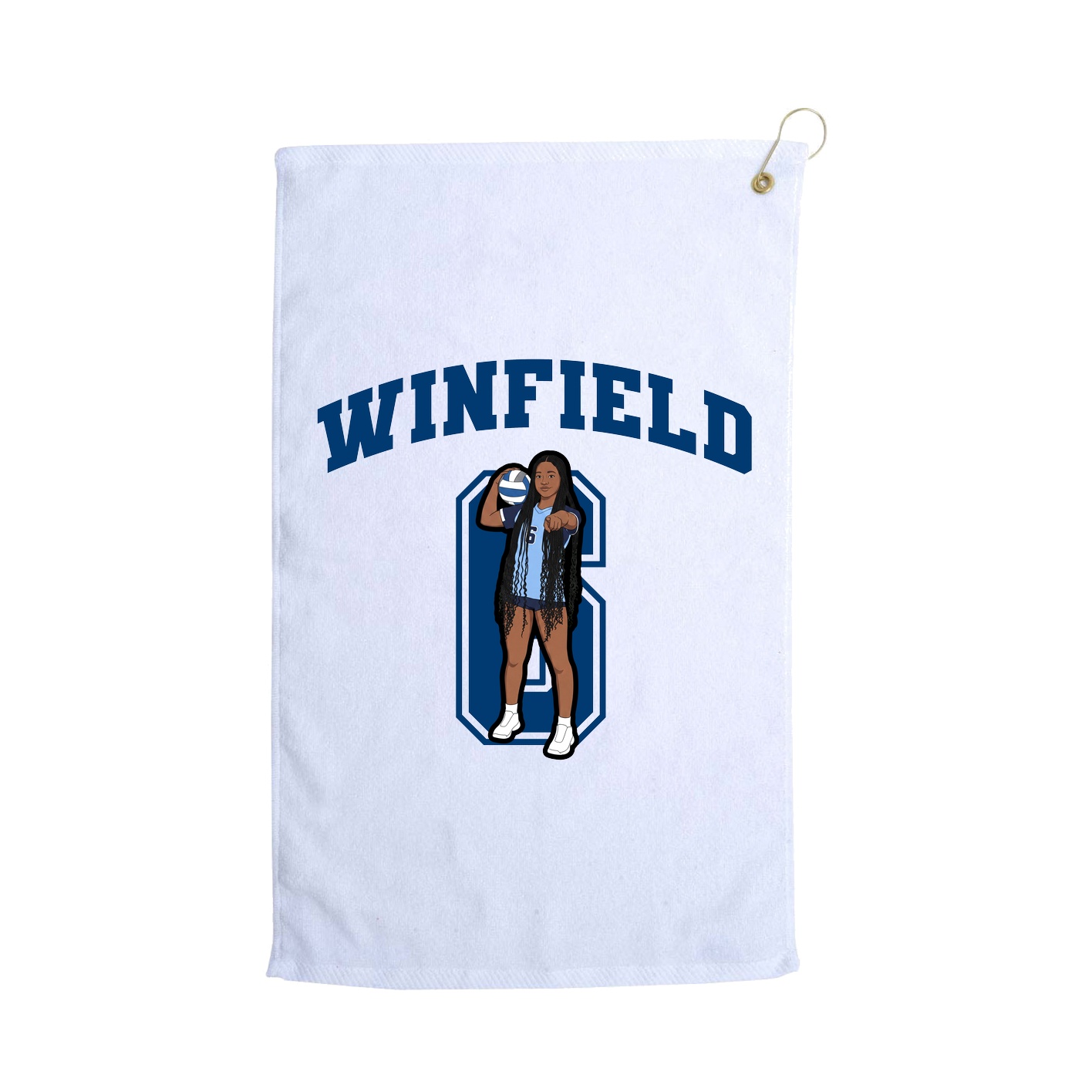 Golf Towel — Number in White