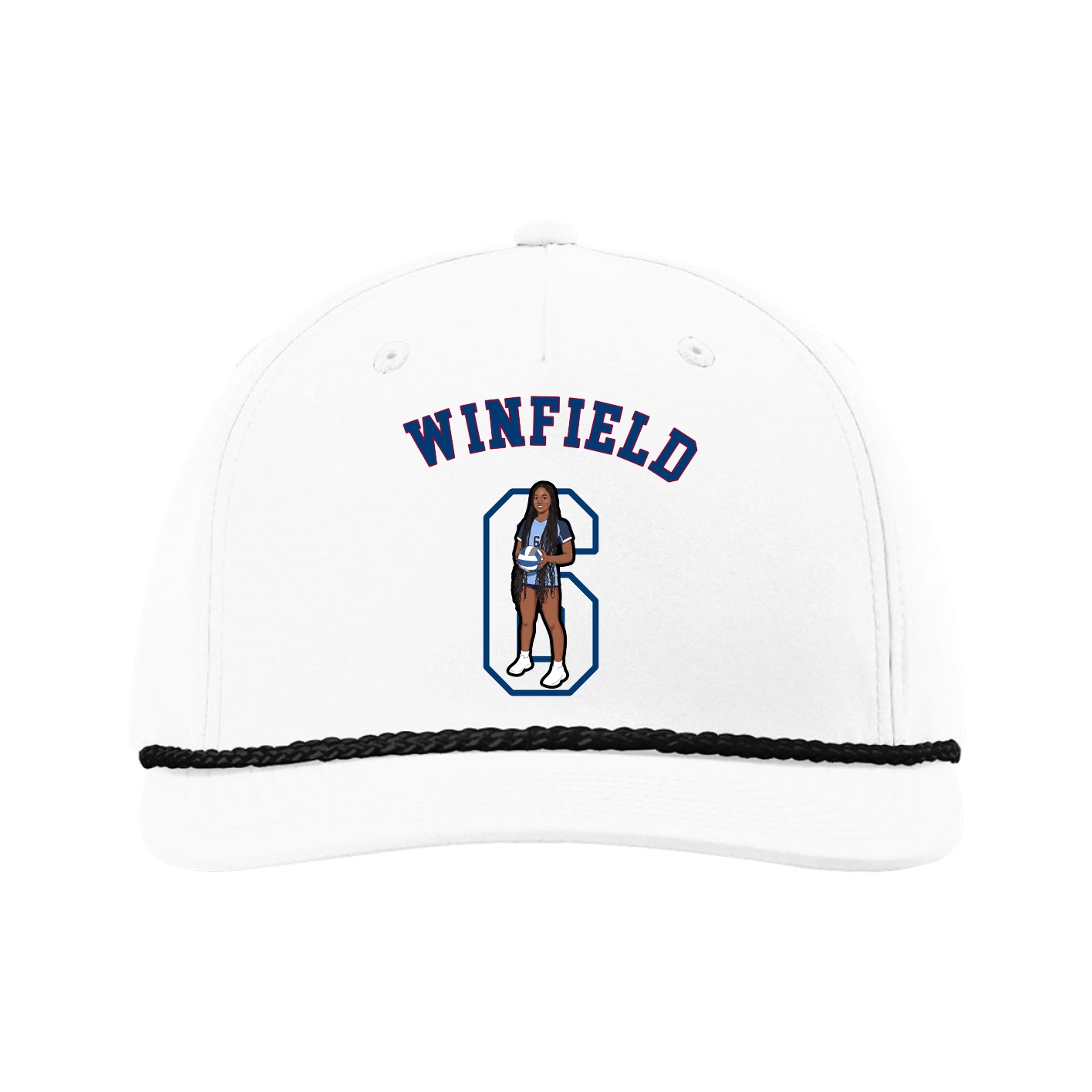 Five-Panel Classic Rope Cap — Shirsey Arch in White