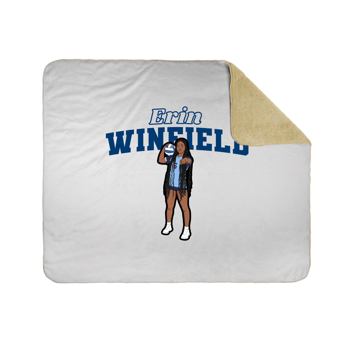 Throw Blanket — Name Arch in White