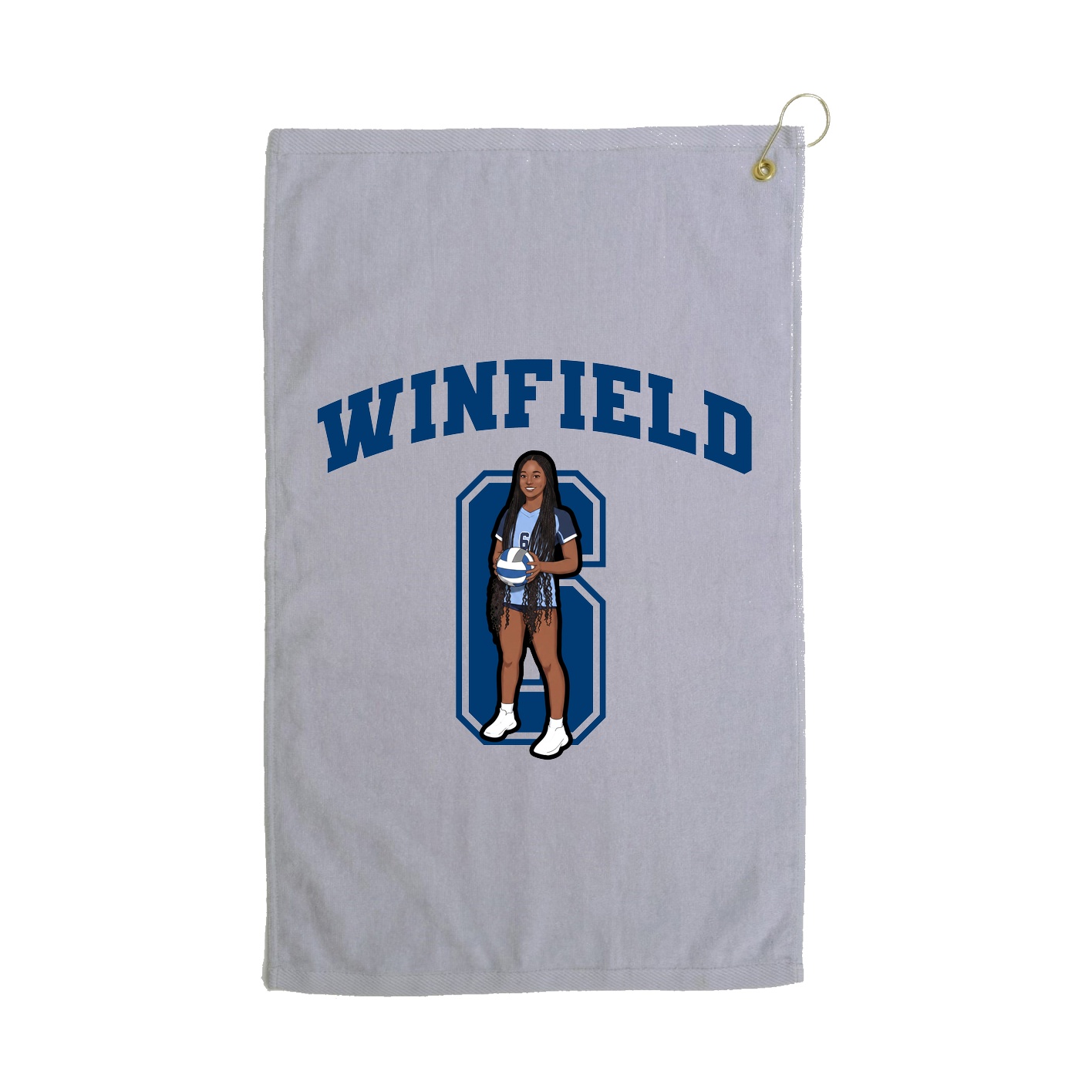 Golf Towel — Number in Grey