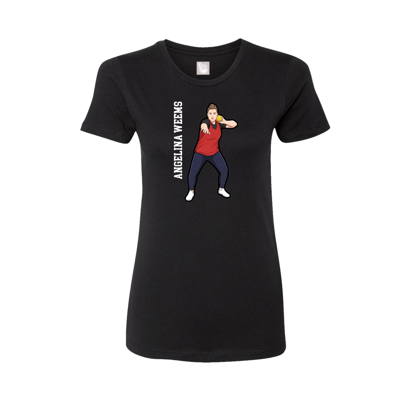 Fitted Women's Tee — Name Vertical in Black