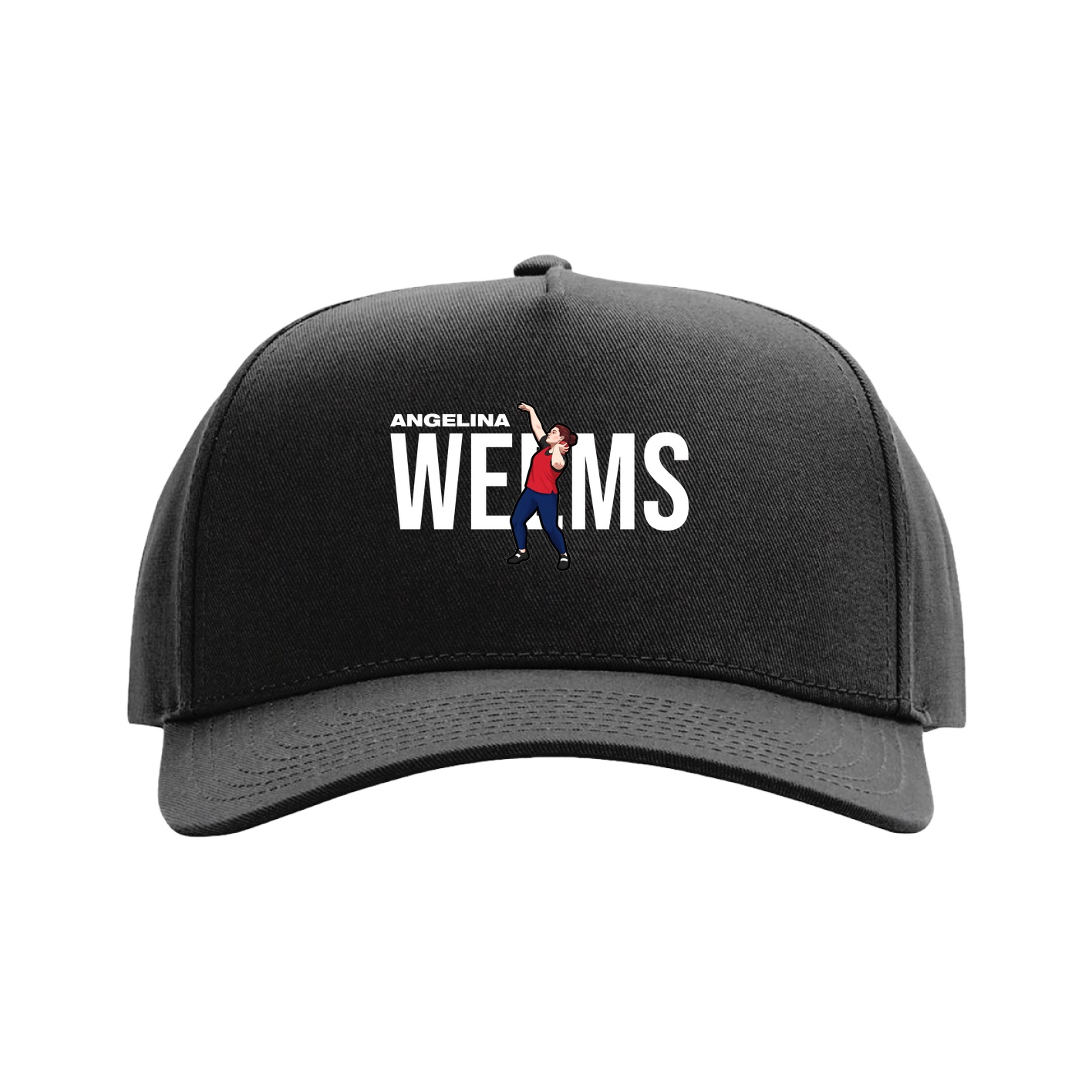 Full Fabric Five-Panel Champ Cap — Player Name in Black