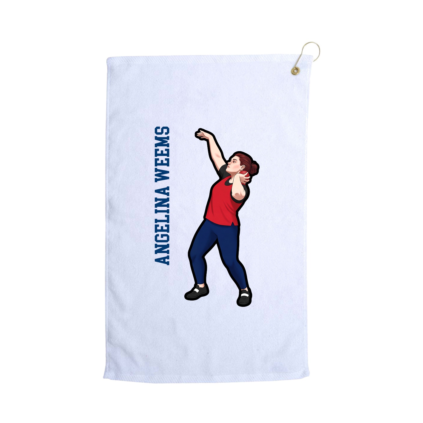 Golf Towel — Name Vertical in White