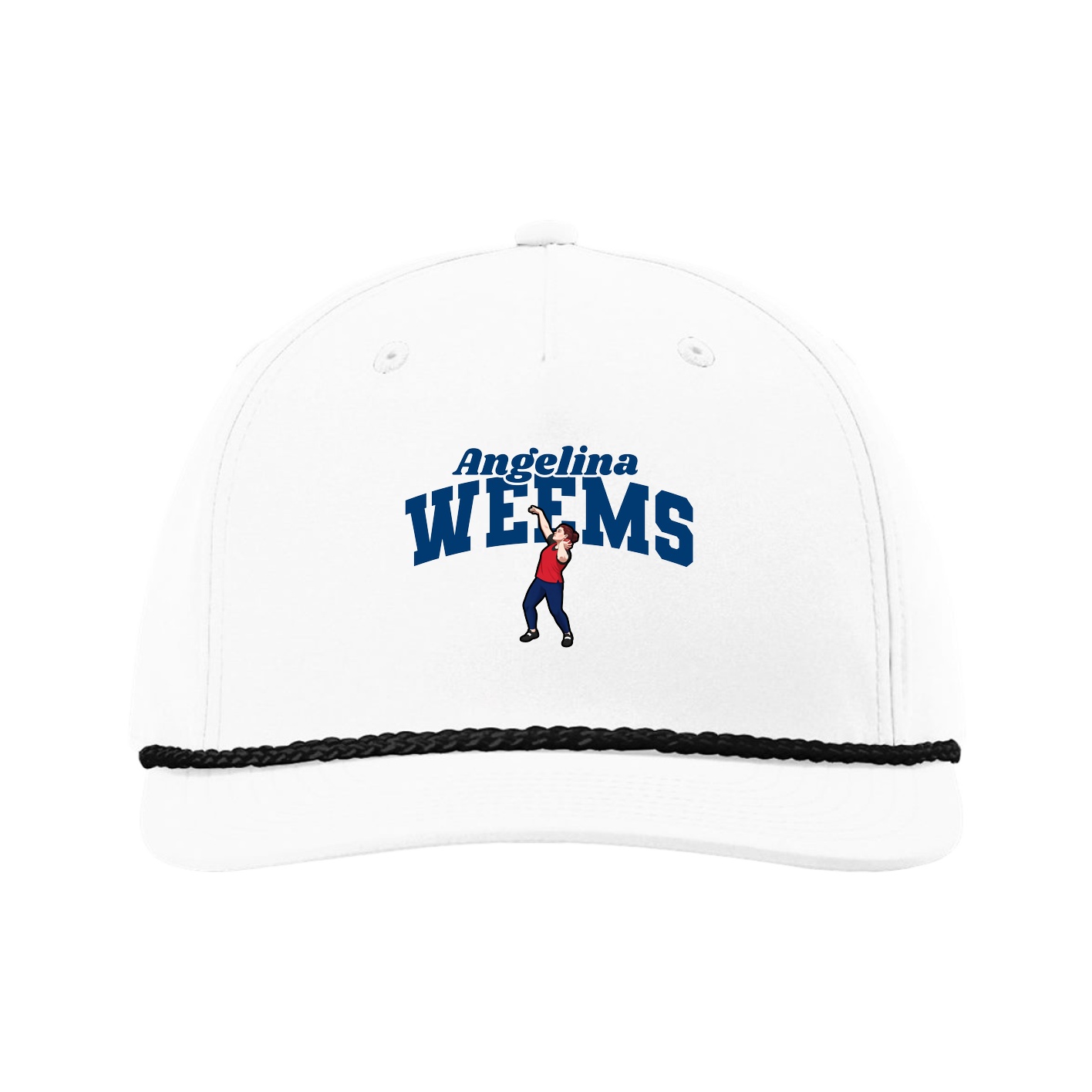 Five-Panel Classic Rope Cap — Signature Arch in White