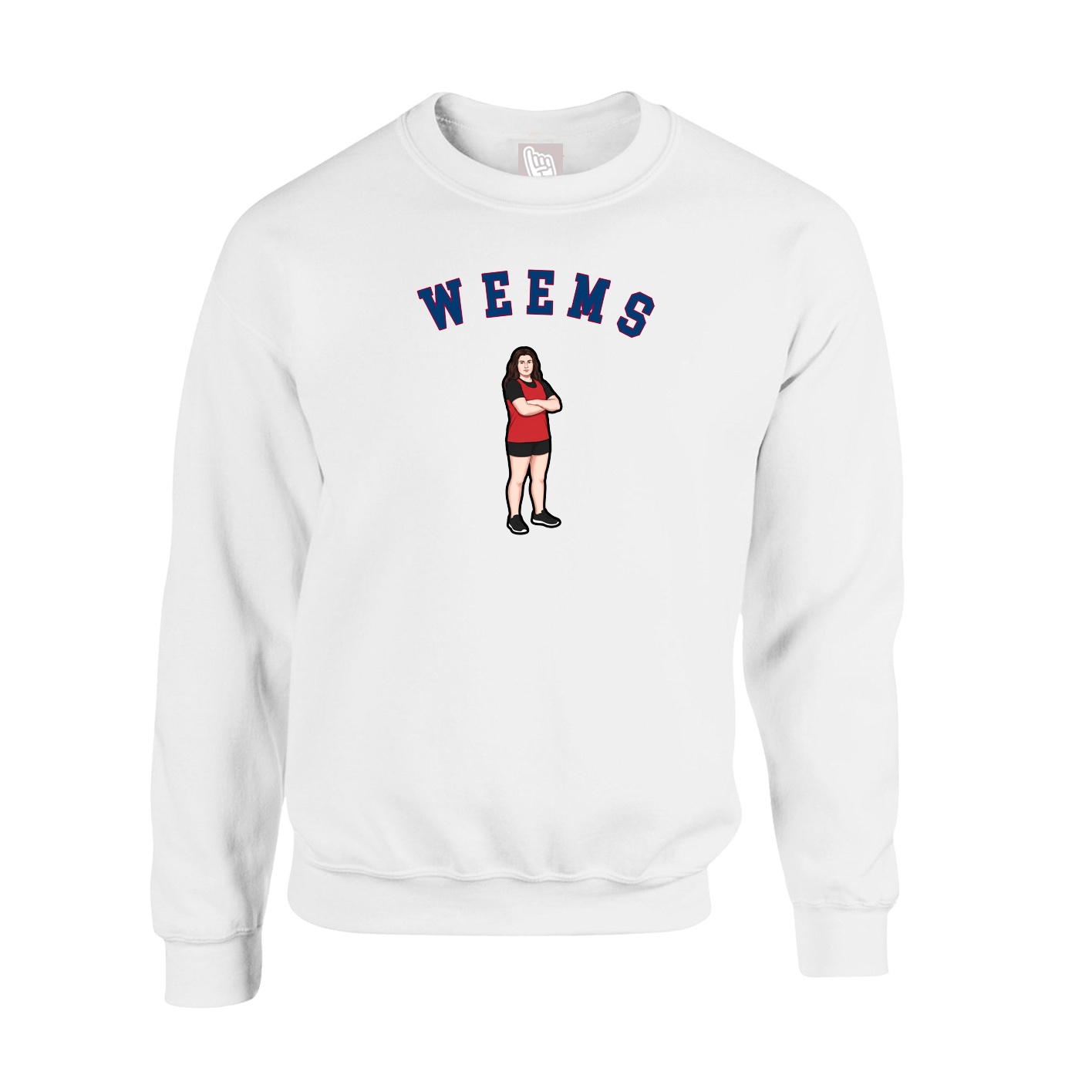 Fleece Crew — Shirsey Arch in White