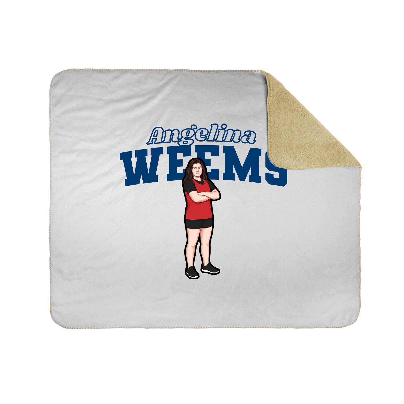 Throw Blanket — Name Arch in White