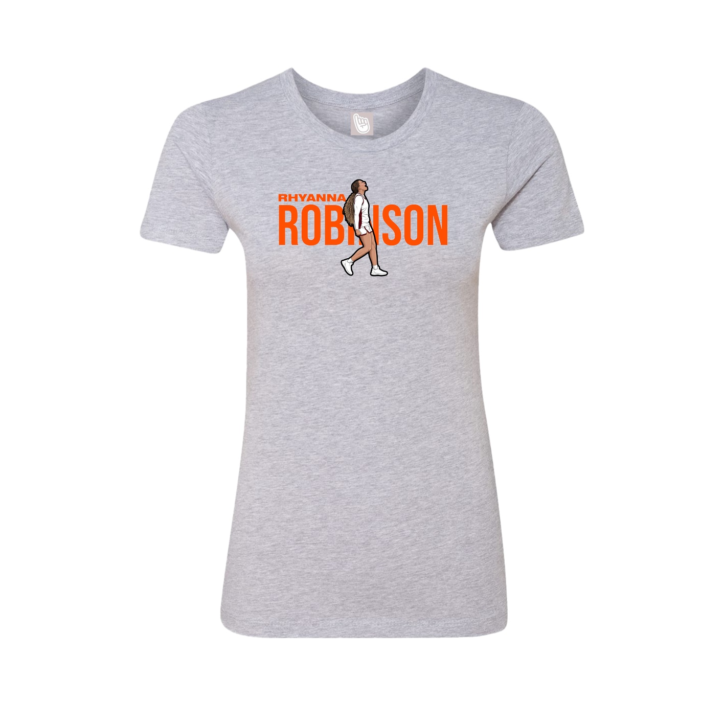 Fitted Women's Tee — Player Name in Grey