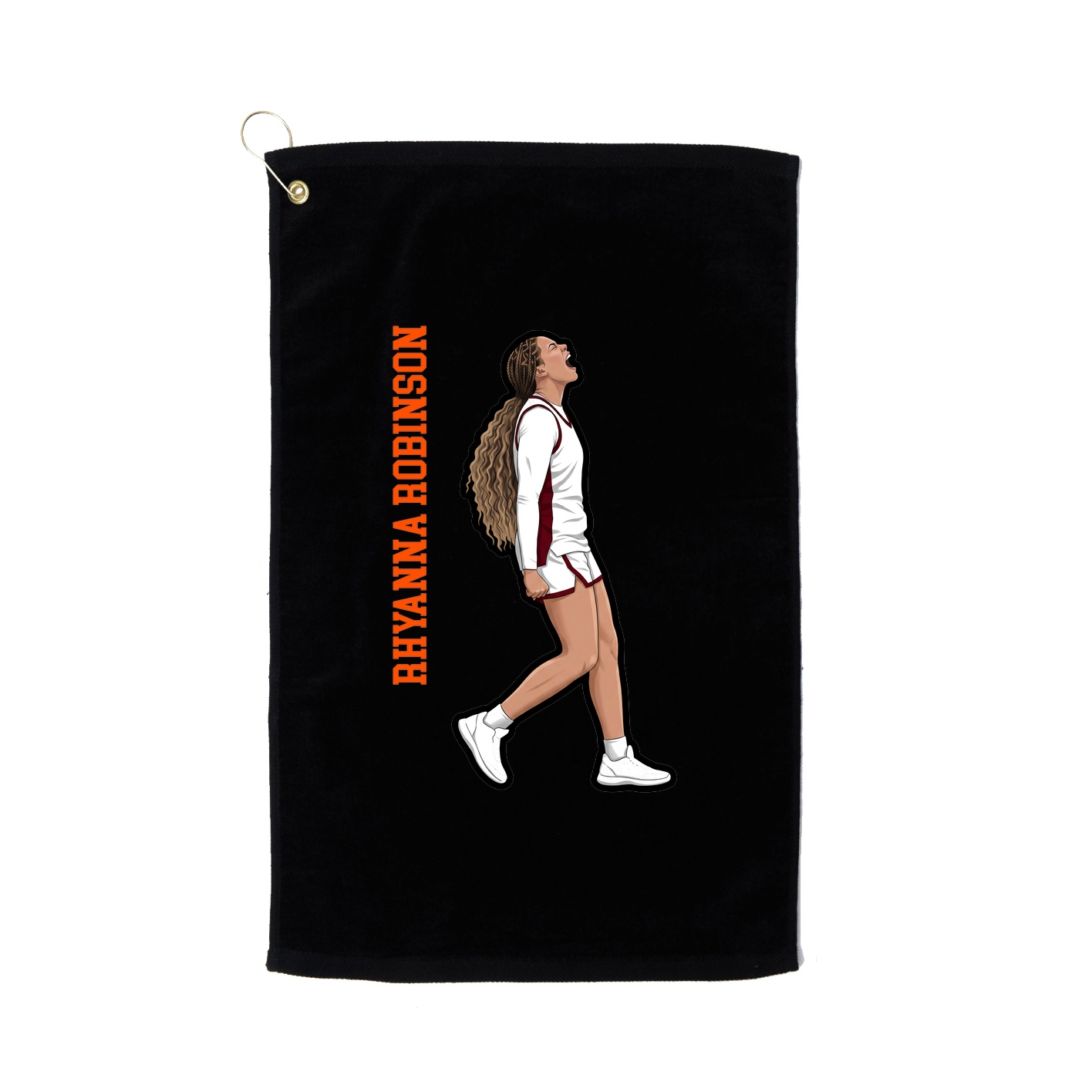 Golf Towel — Name Vertical in Black