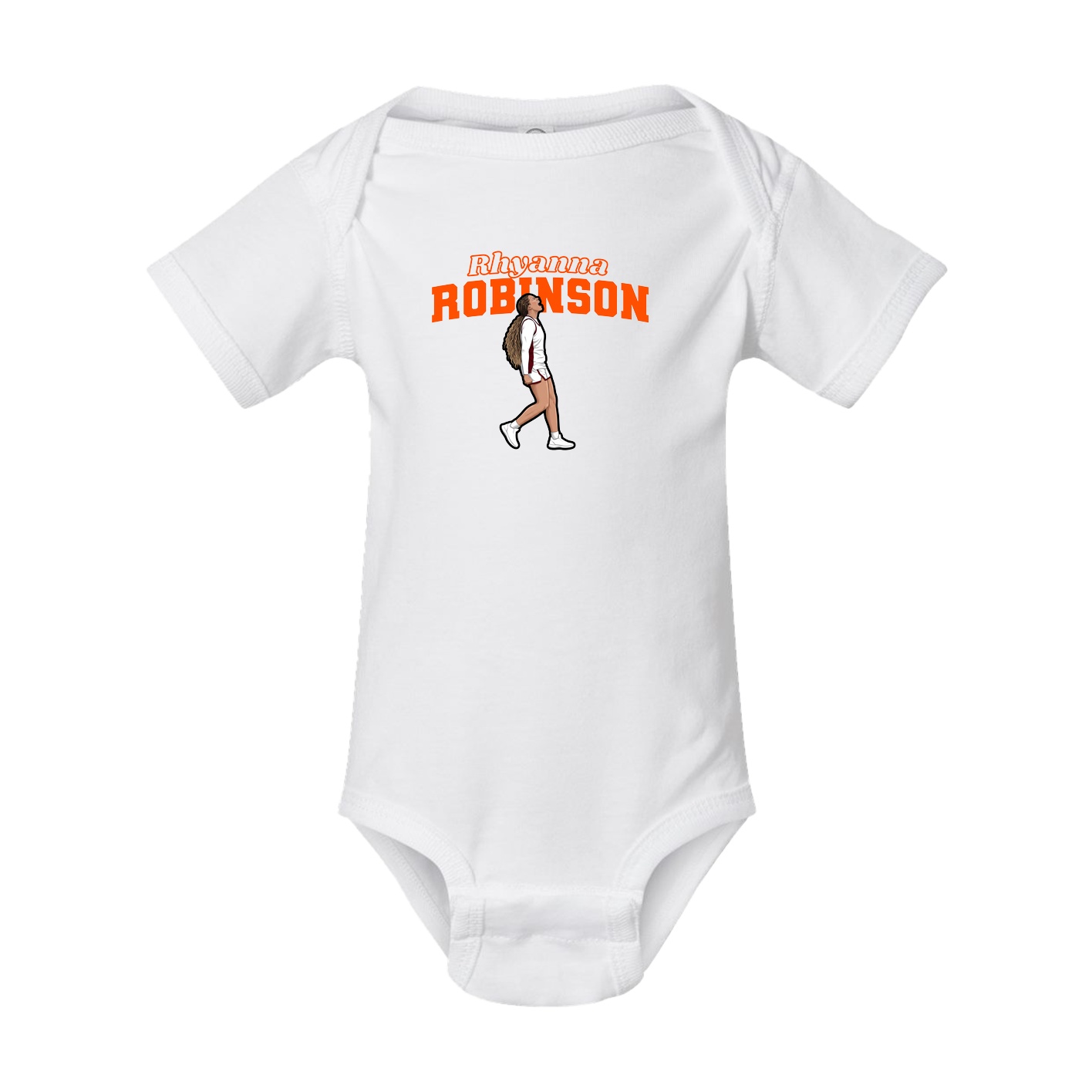Baby Onesie — Name Arch in White