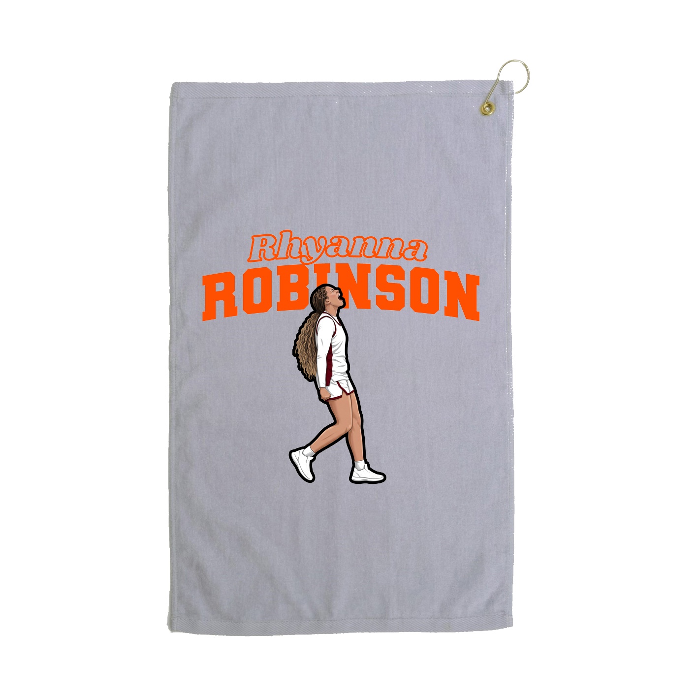 Golf Towel — Name Arch in Grey