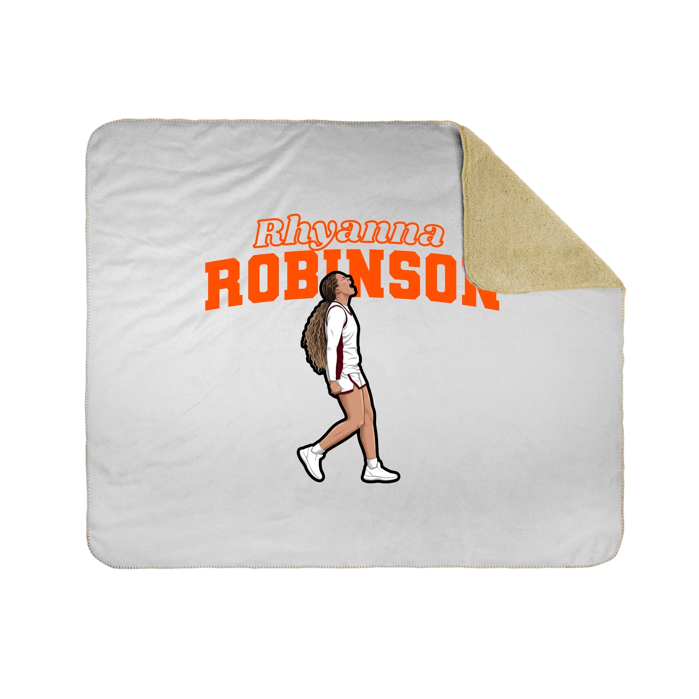 Throw Blanket — Name Arch in White
