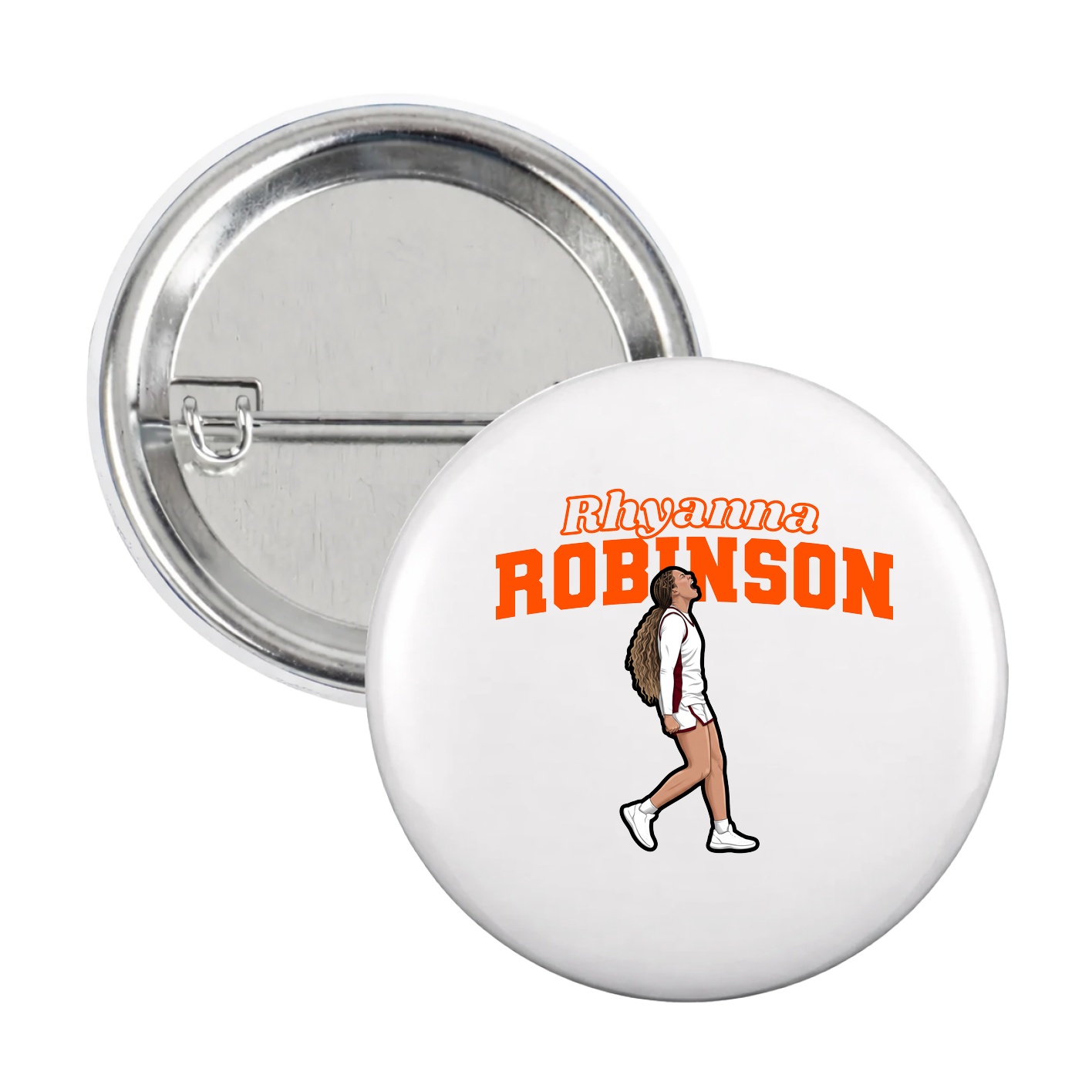 Game Day Button — Name Arch in White