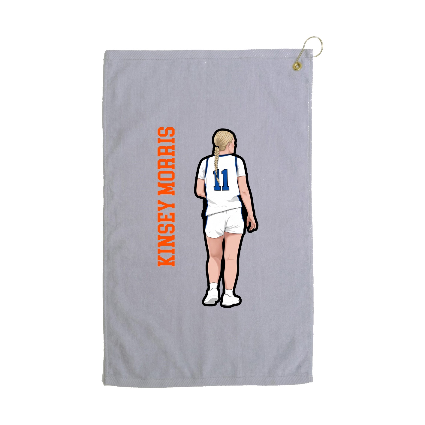 Golf Towel — Name Vertical in Grey