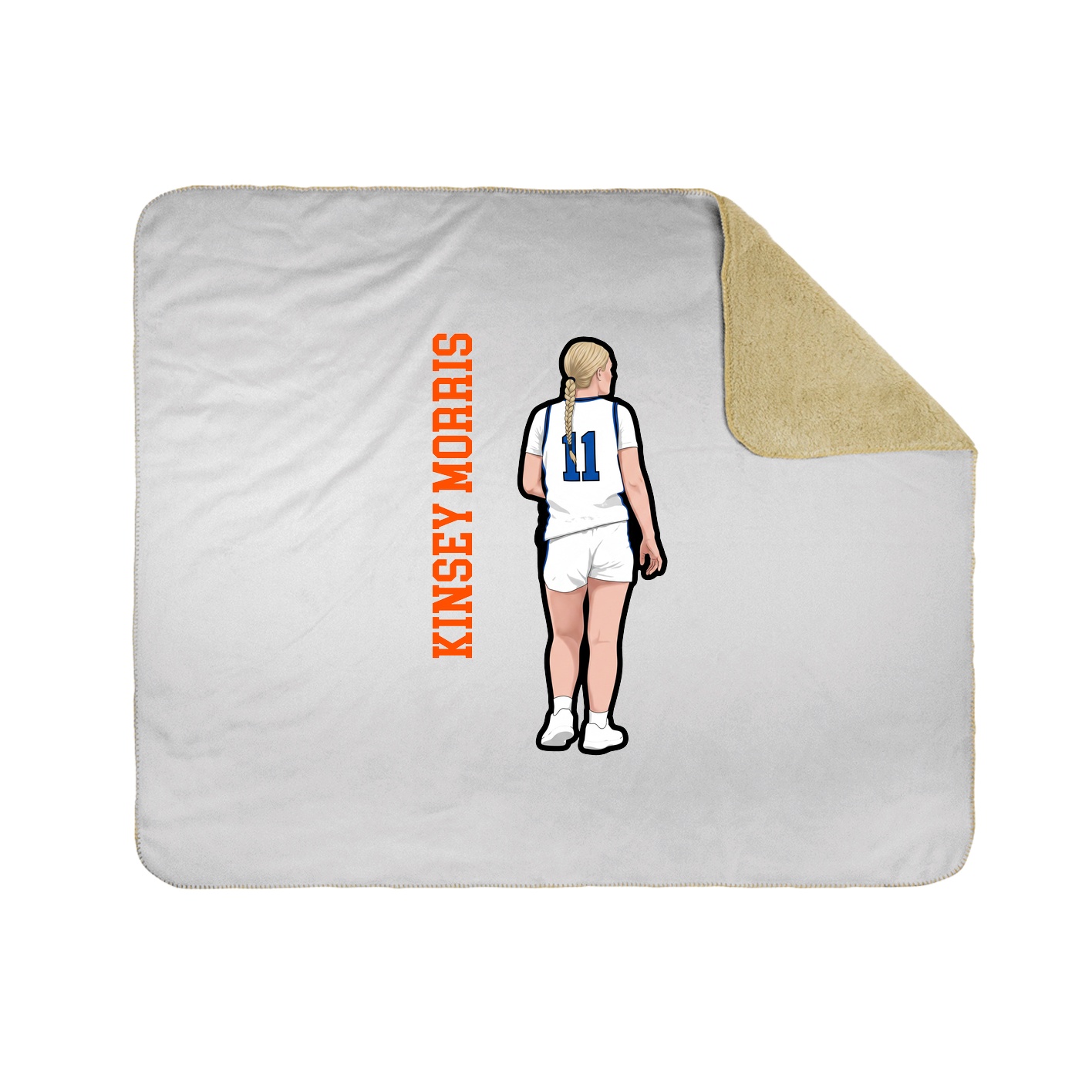 Throw Blanket — Name Vertical in White