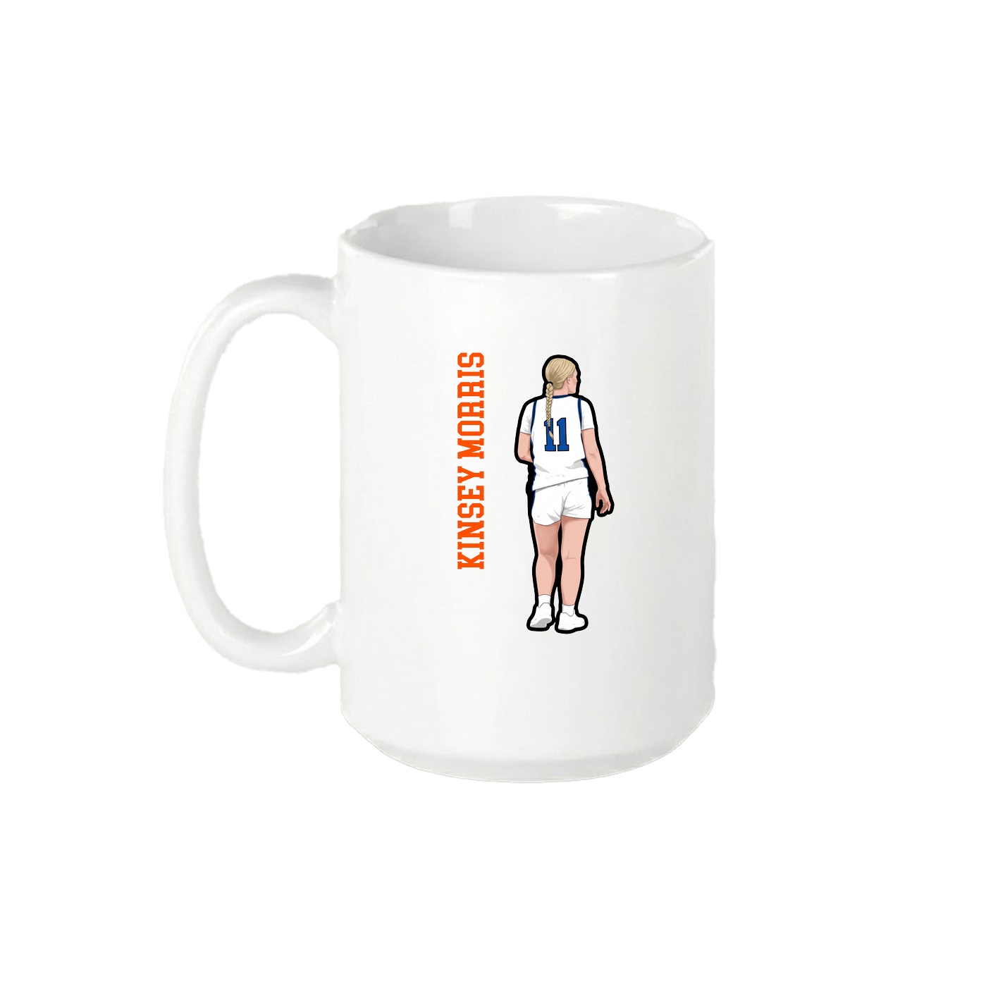 15oz Coffee Mug — Name Vertical in White
