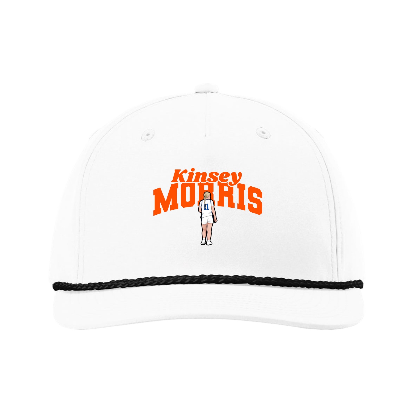 Five-Panel Classic Rope Cap — Signature Arch in White