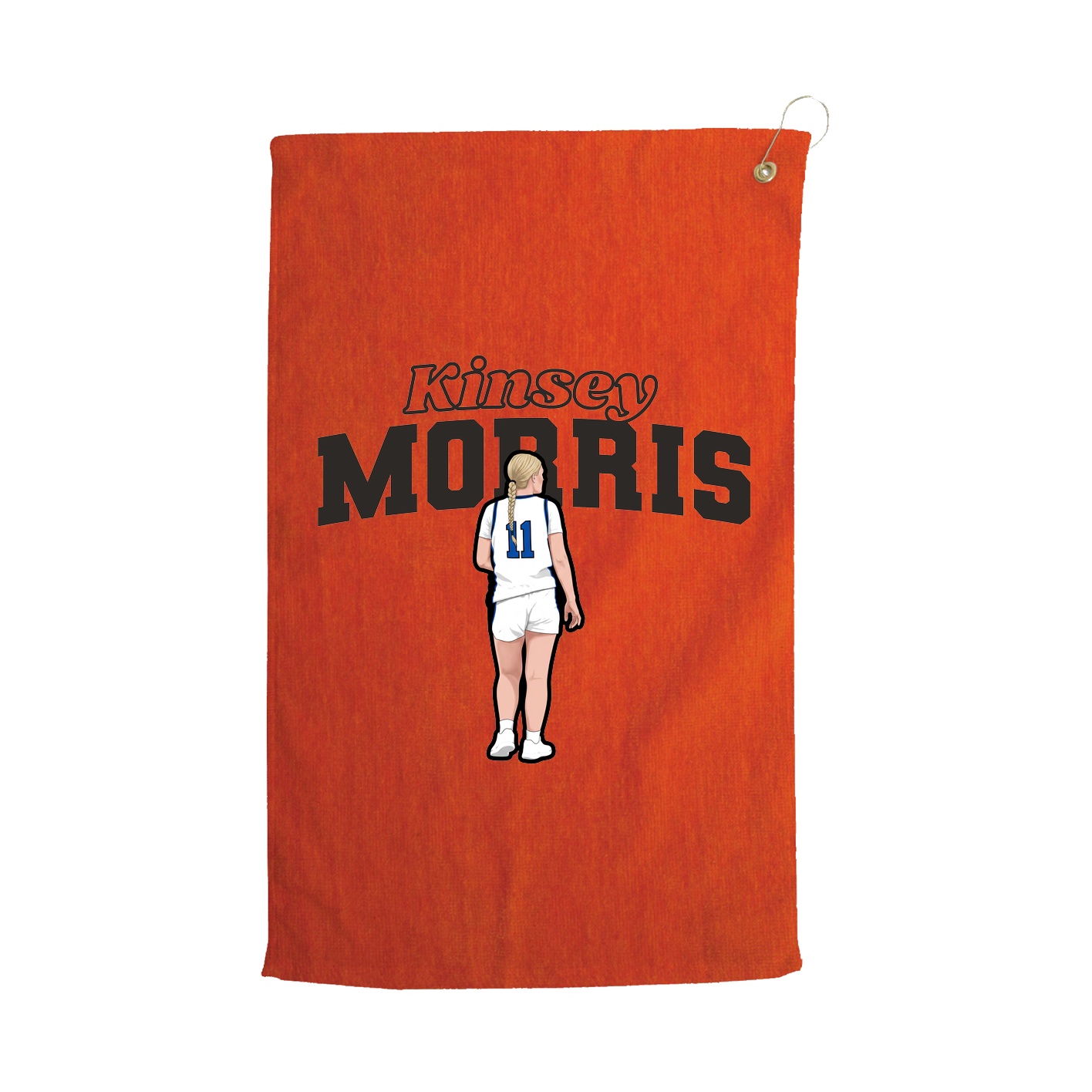 Golf Towel — Name Arch in Orange