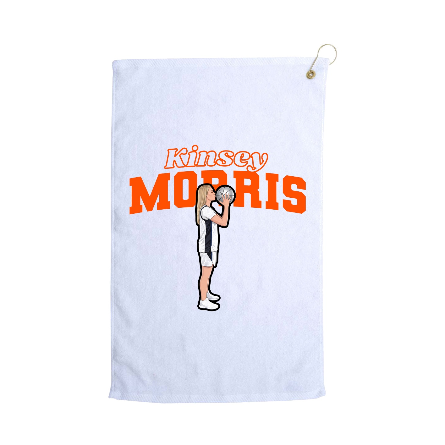 Golf Towel — Name Arch in White