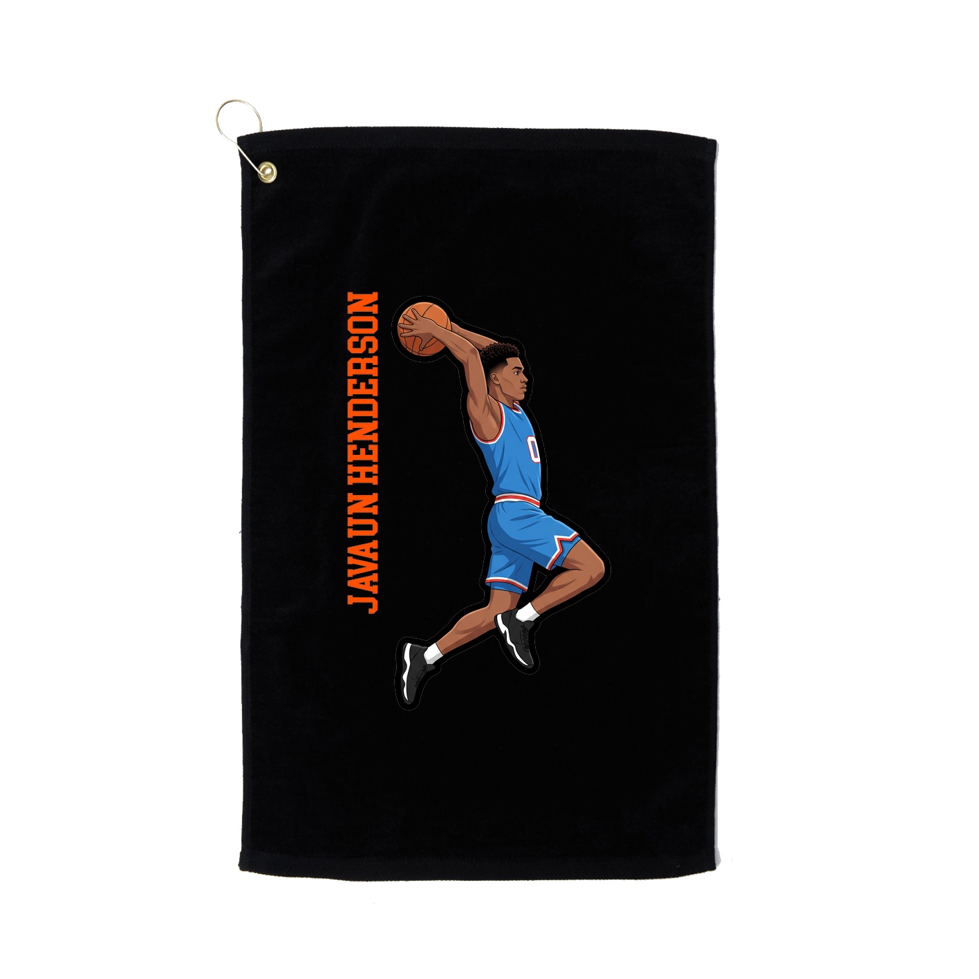 Golf Towel — Name Vertical in Black