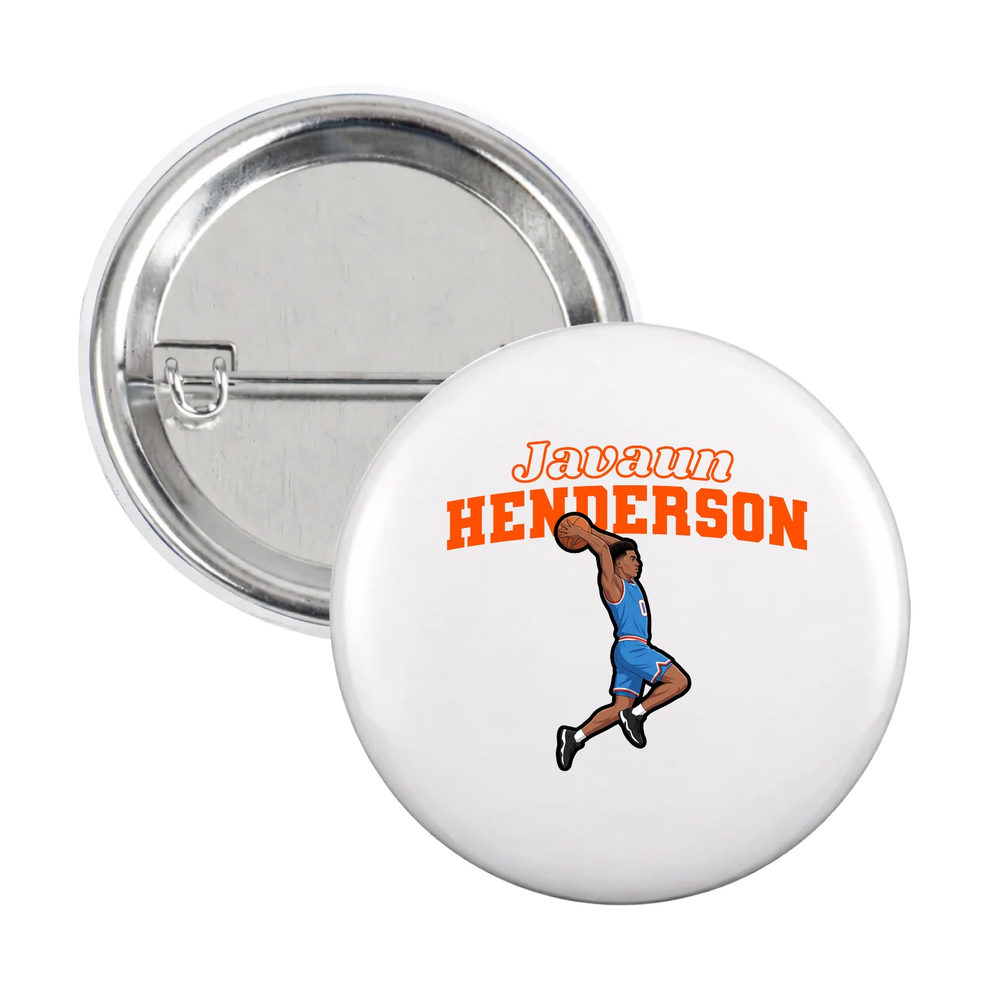 Game Day Button — Name Arch in White