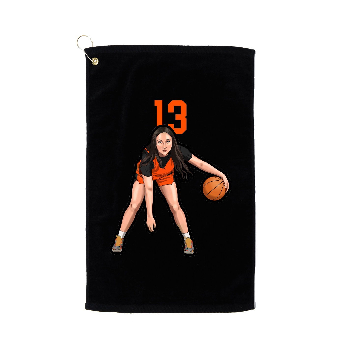 Golf Towel — Number Top in Black