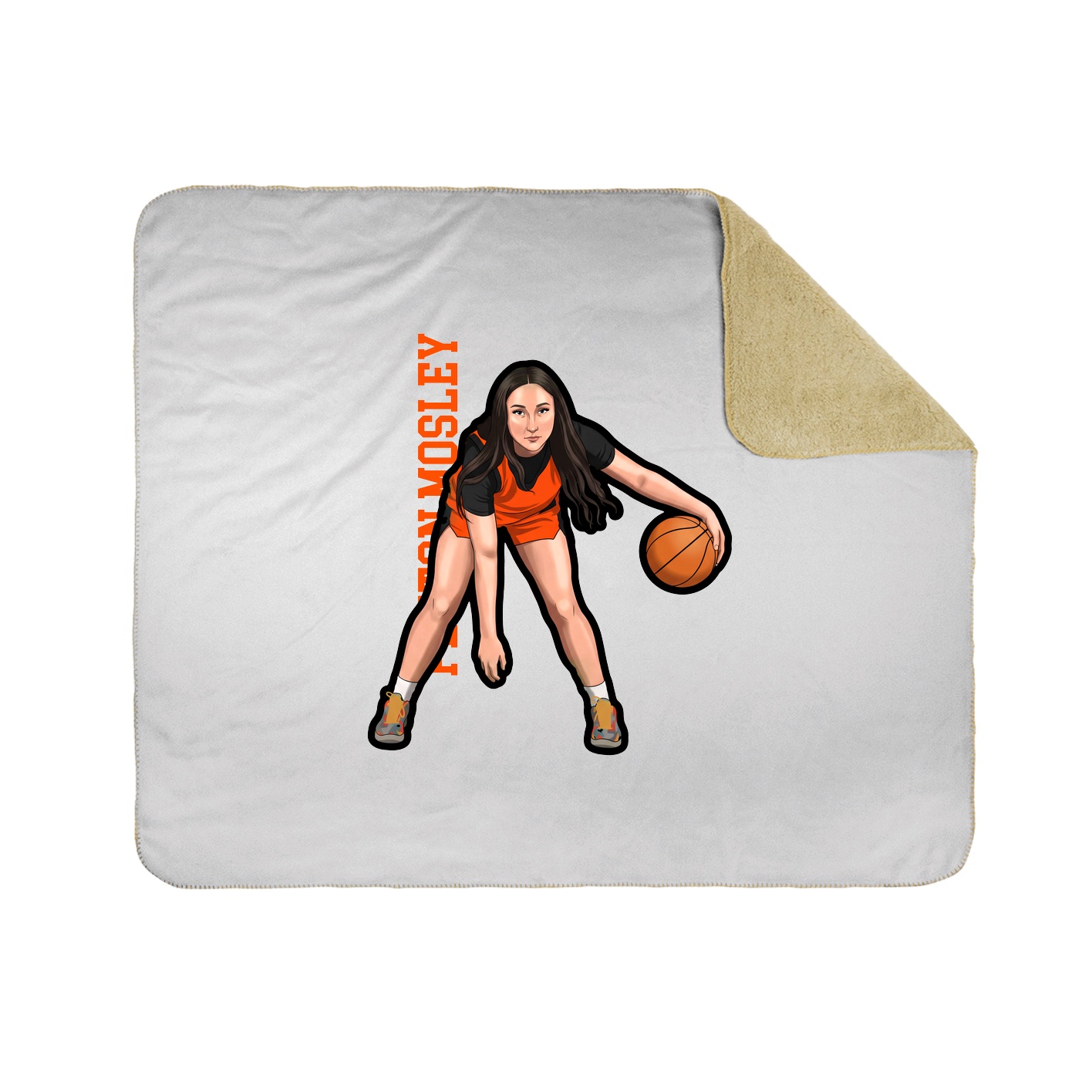 Throw Blanket — Name Vertical in White