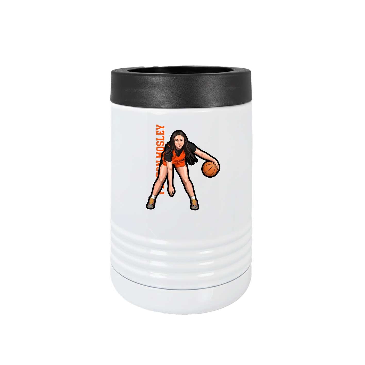 Beverage Holder — Name Vertical in White