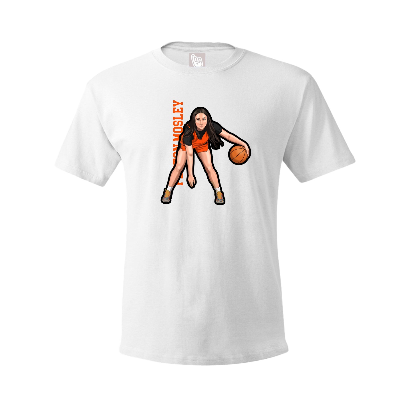 Tee — Name Vertical in White