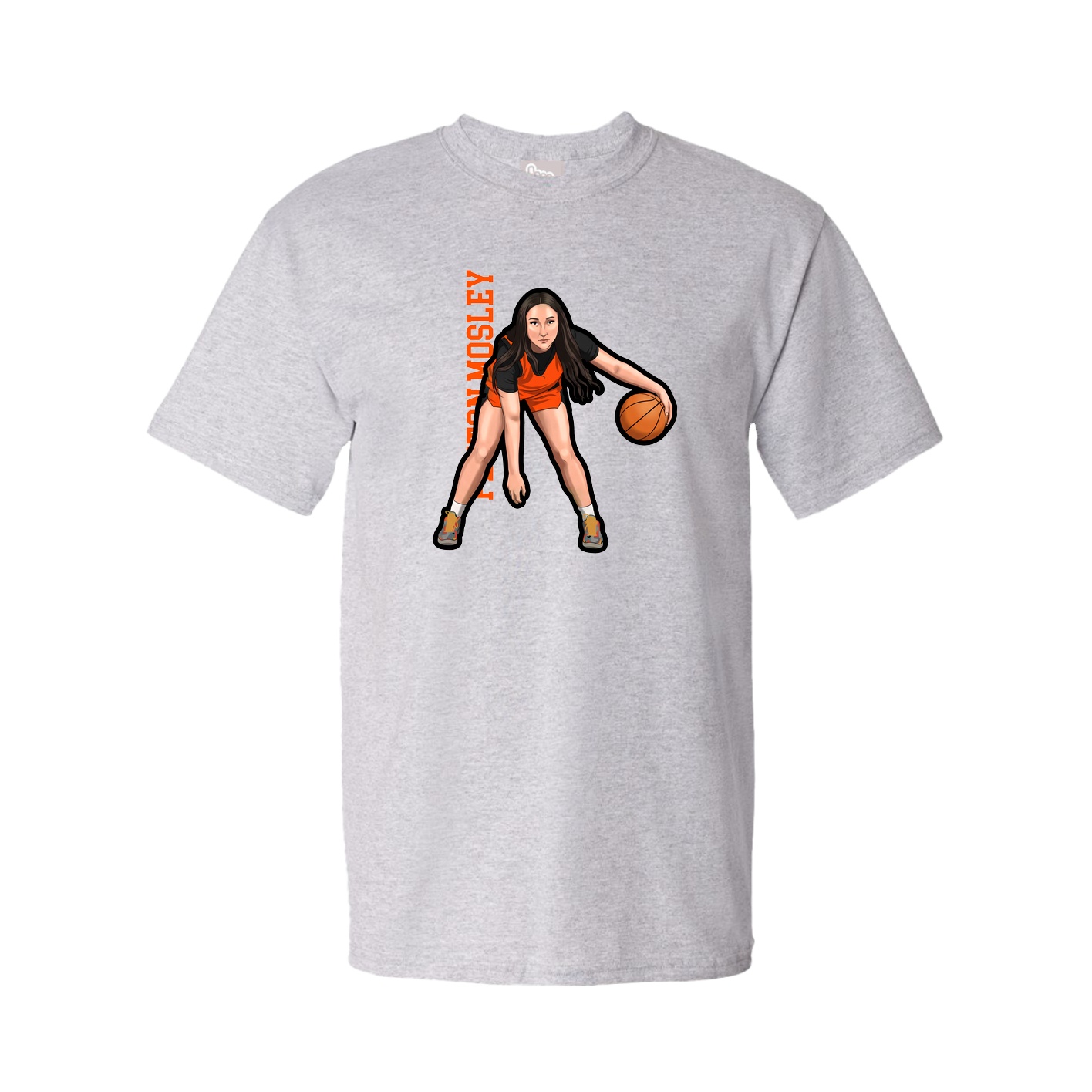 Youth Tee — Name Vertical in Grey