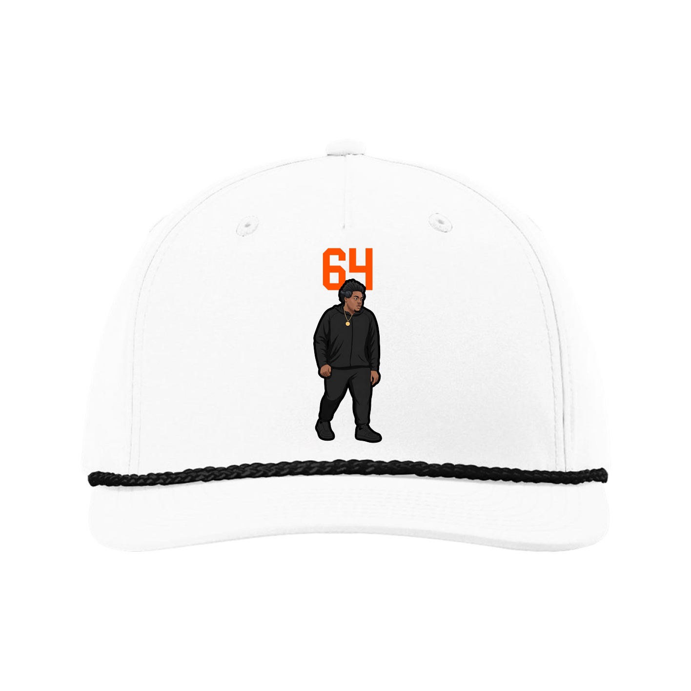 Five-Panel Classic Rope Cap — Number Top in White