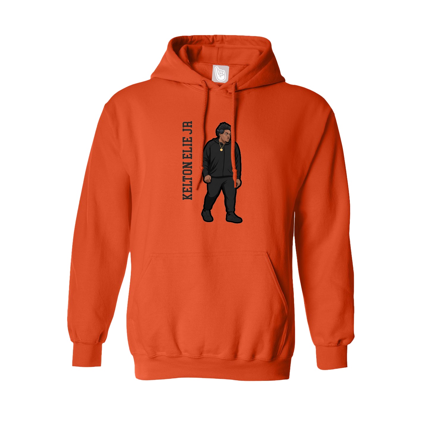 Youth Hoodie — Name Vertical in Orange