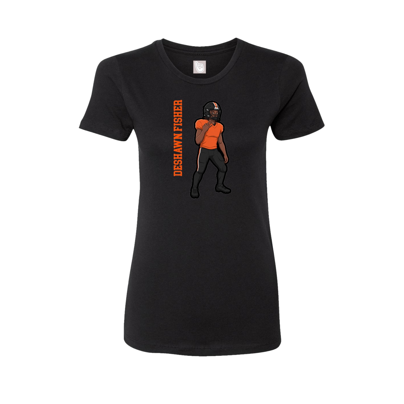 Womens Tee — Name Vertical in Black