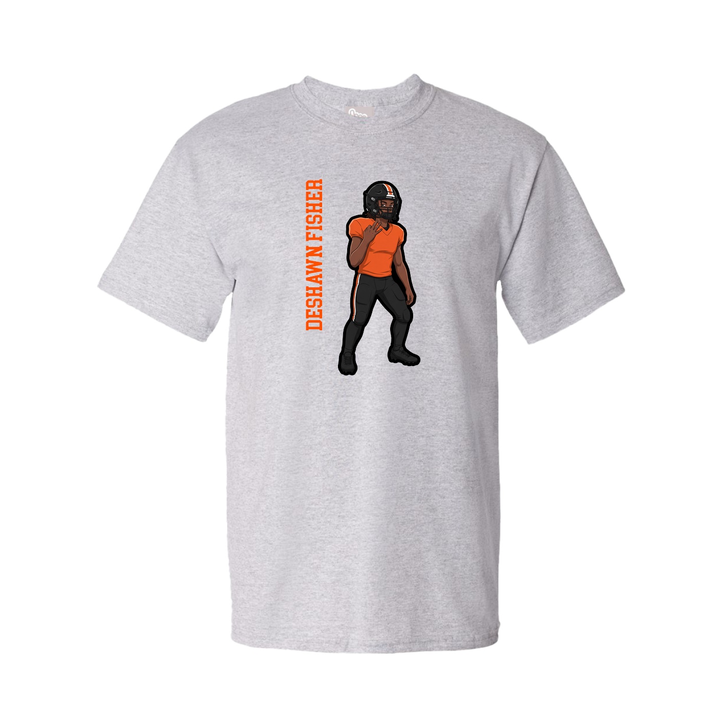 Youth Tee — Name Vertical in Grey
