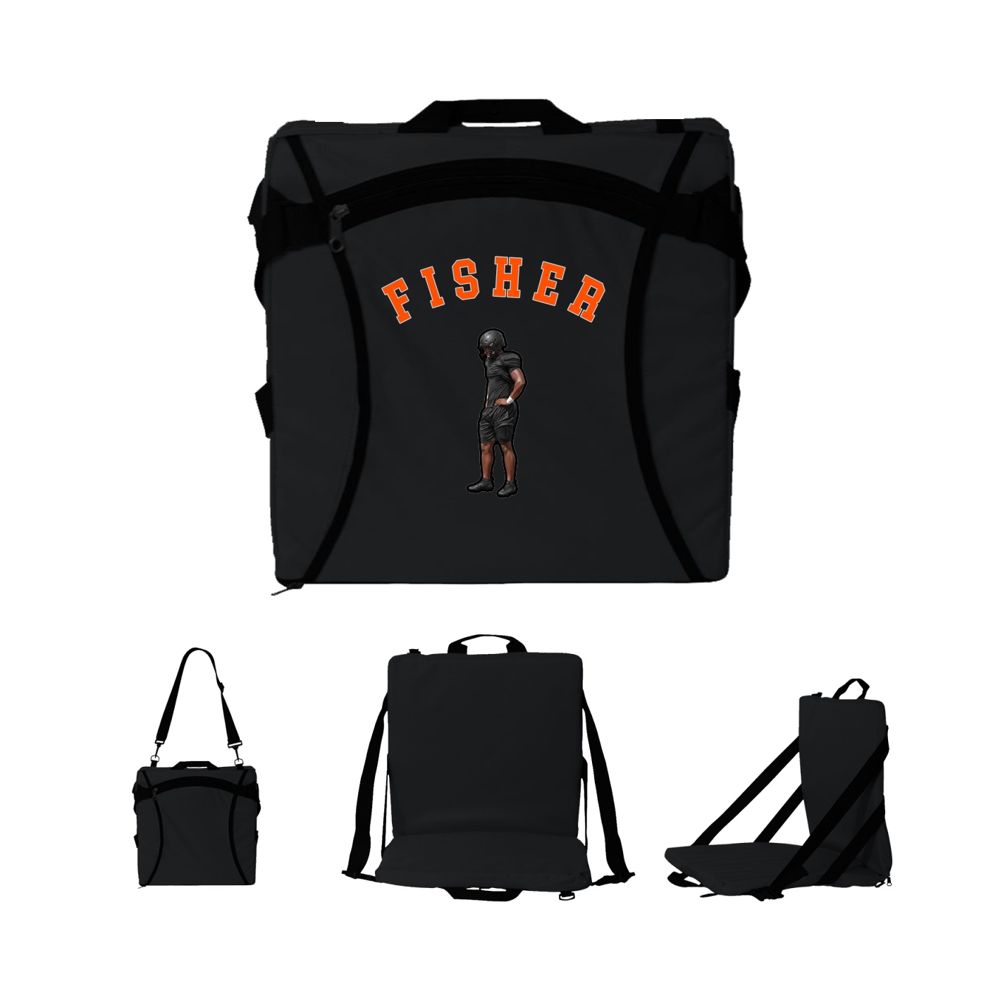 Folding Stadium Seat — Shirsey Arch in Black