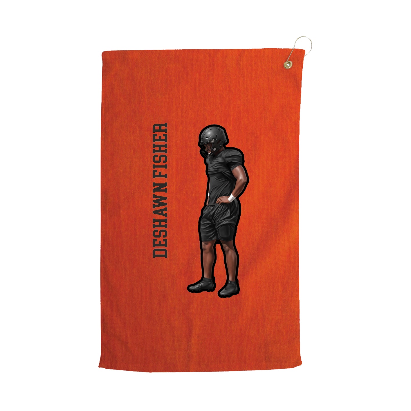 Golf Towel — Name Vertical in Orange