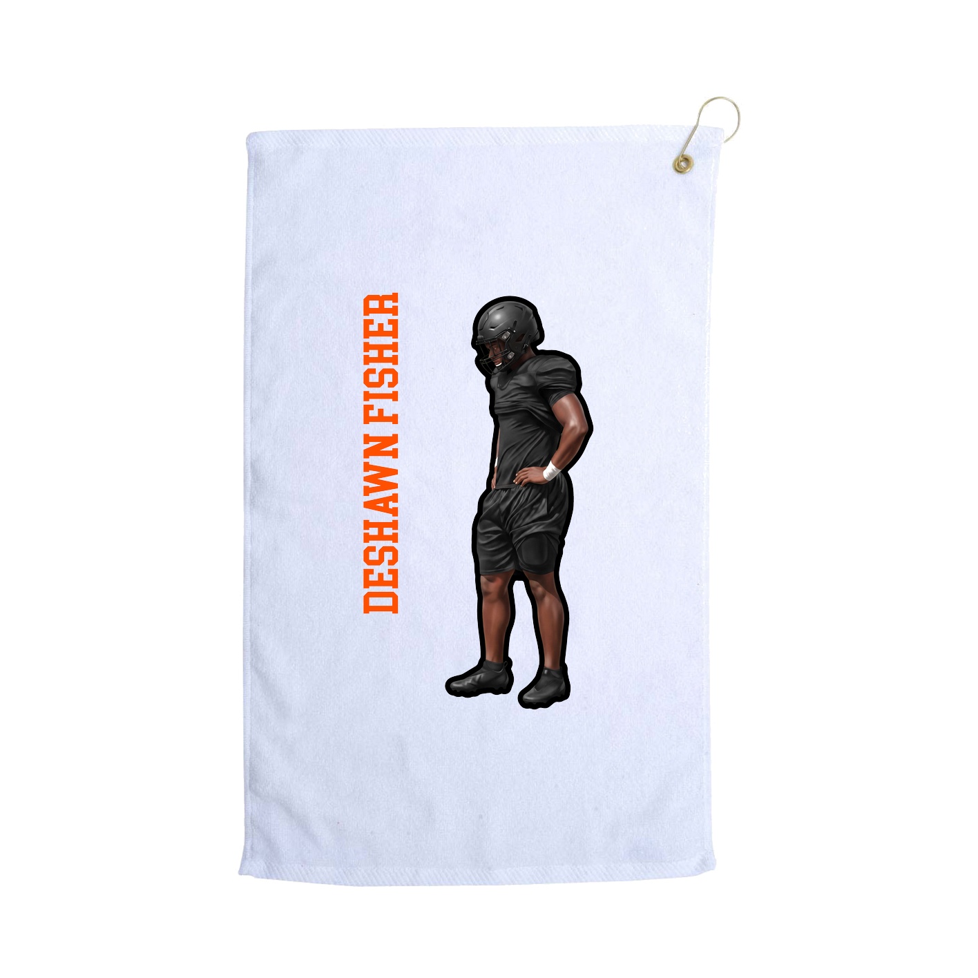 Golf Towel — Name Vertical in White