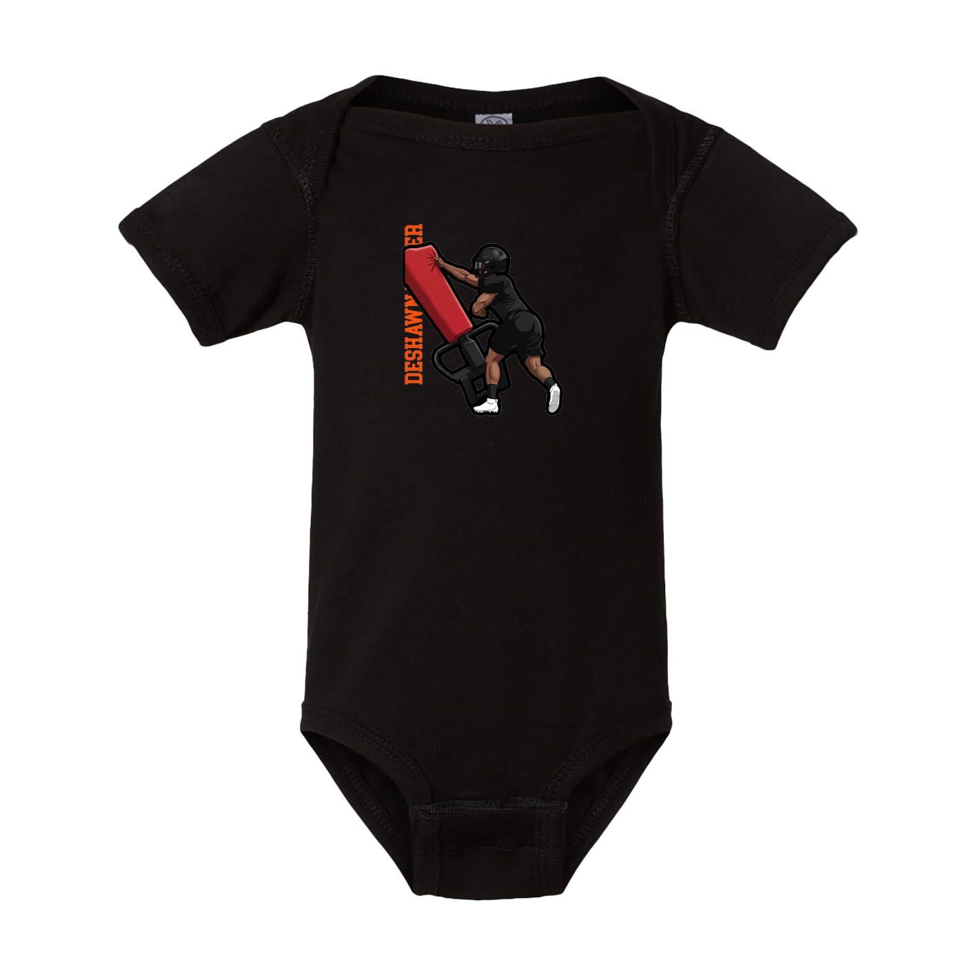 Baby Onesie — Name Vertical in Black